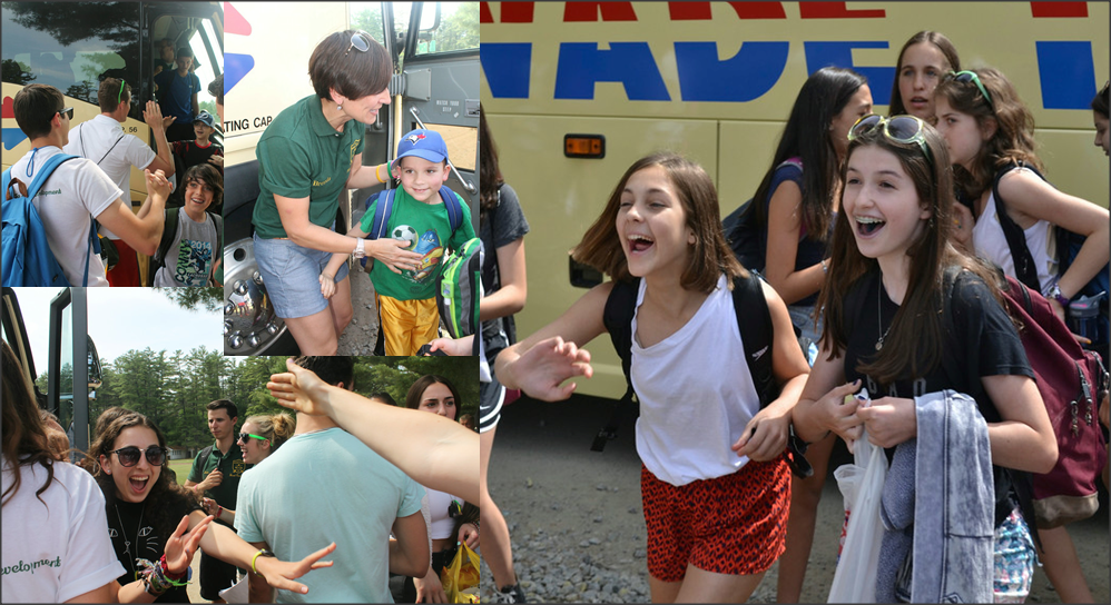 Camp Echo Lake Buses Arrive - Summer 2014